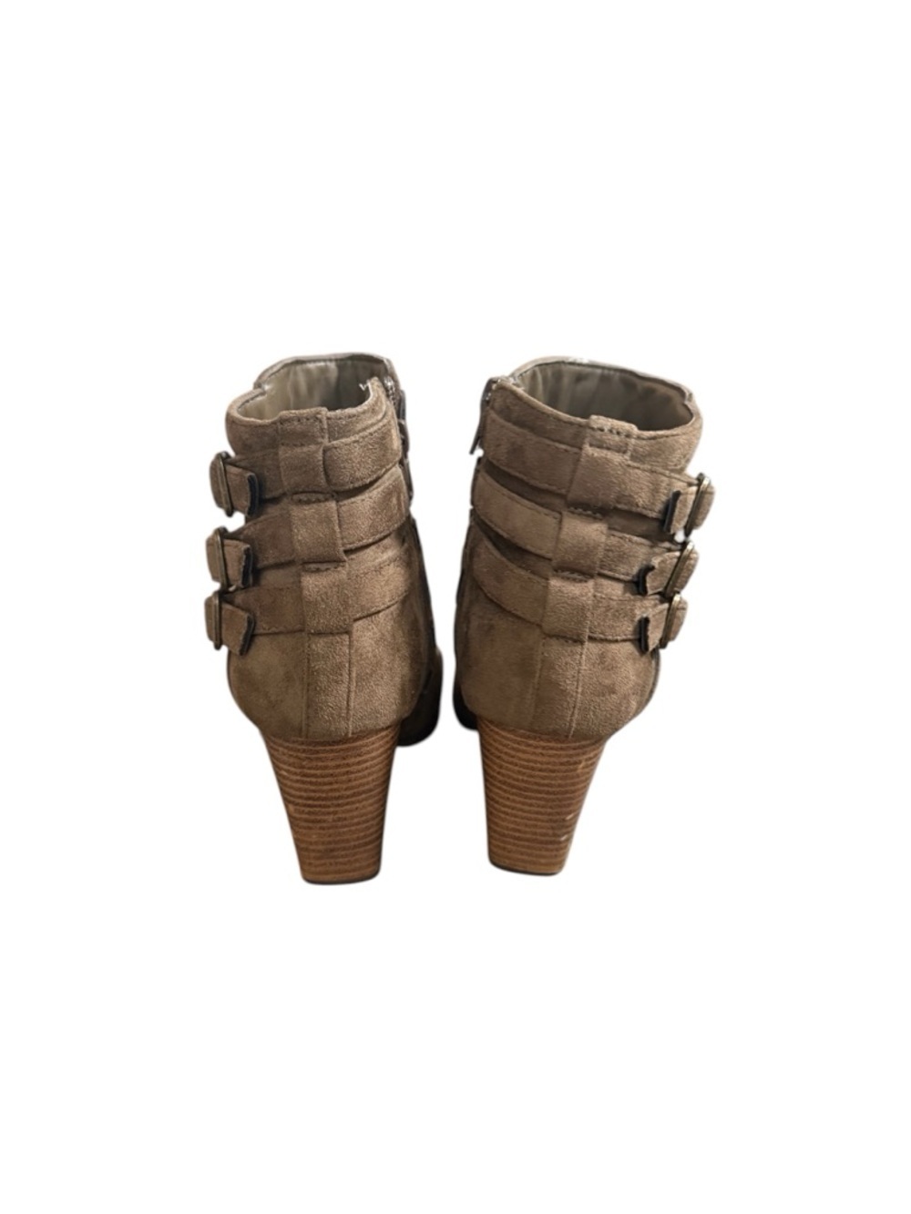 Charlotte Russe Olive Suede Strappy Ankle Booties - Picture 4 of 5